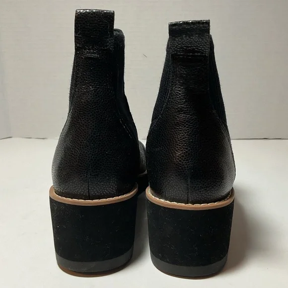 Eileen Fisher Lilou Black Leather Wedge Ankle Boots - Picture 9 of 15